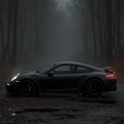 i want to show a porsche959 from the siide, it should be vantablack